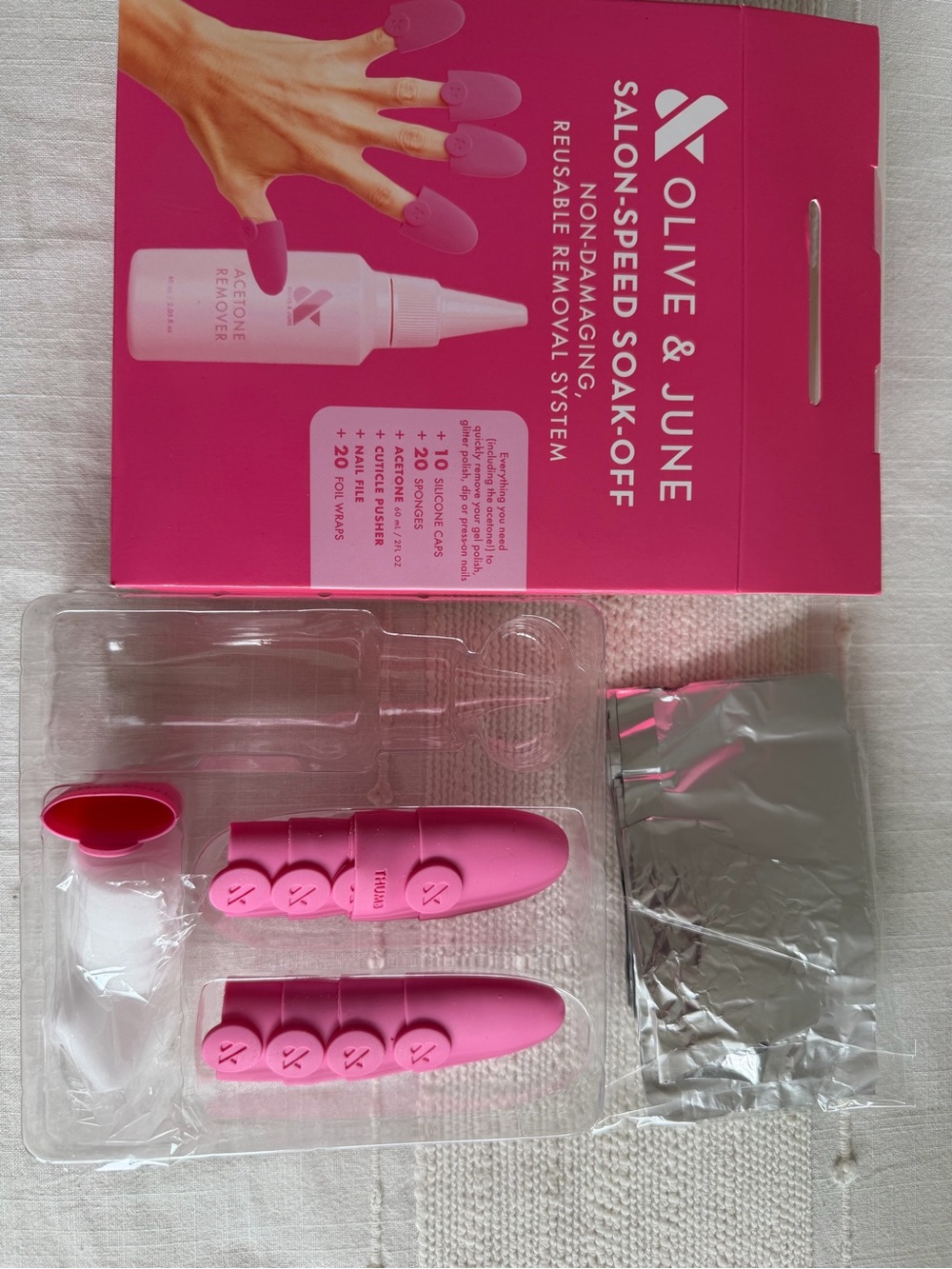 Olive & June Salon-Speed Soak-Off Nail Removal Kit - Pink